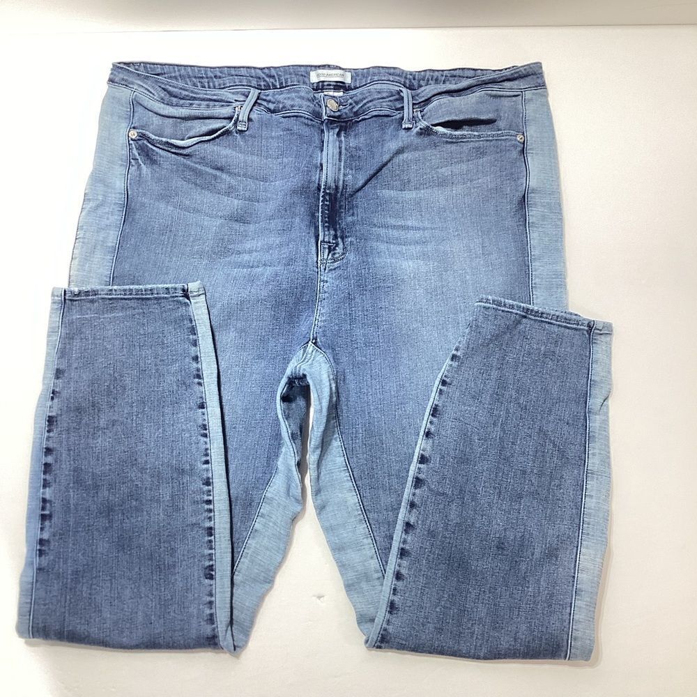 Good American Two Toned High Waisted Size 24 Jeans